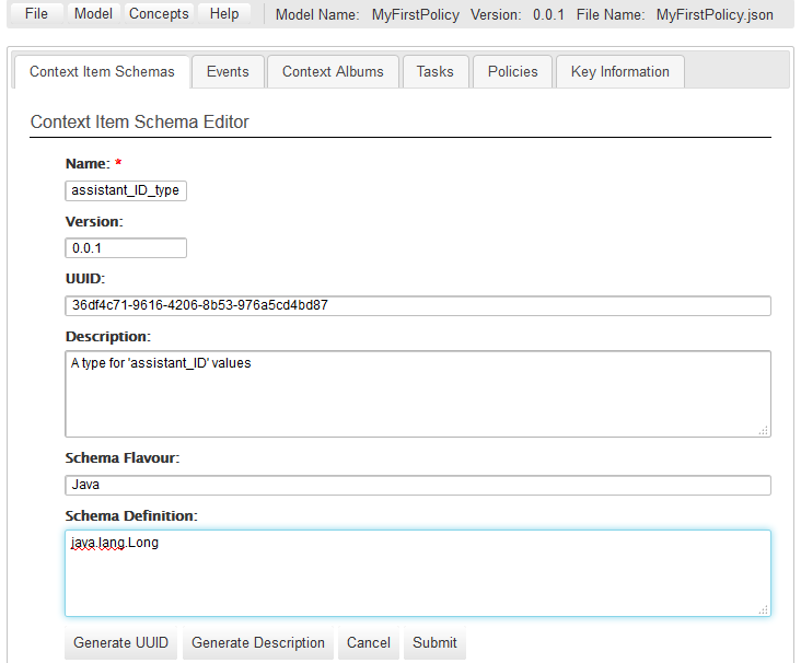 Create a new Item Schema