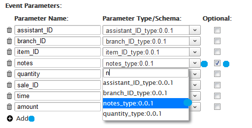 Add new event parameters to an event