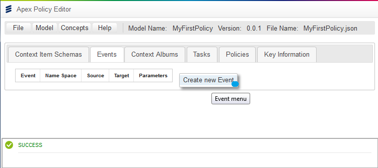 Right click to create a new event